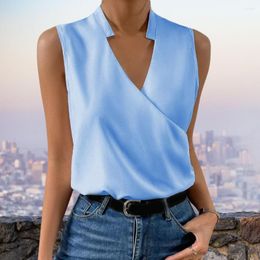 Blusas de mujer Chaleco Top Moda Simple Suelto Color Puro Tanque Absorción de Sudor Verano