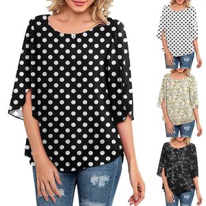 Chemisiers pour femmes hauts habillés blancs pour femmes été décontracté col rond t-shirt ample chemises Blouse