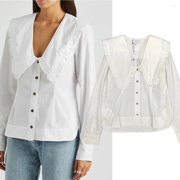 Blouses pour femmes Chemisier en coton flétri Femmes Dessin animé Col en V Imprimé Animal Chemise Lâche Hauts Décontractés Mode Blanc