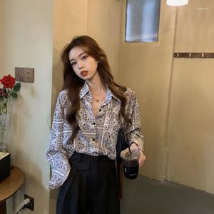 Dames blouses vrouw print stijlvolle enkele knop blouse vrouwelijke losse huid- bloemen knoppen shirts dames femme tops g21