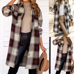 Women's Blouses dames geborsteld retro plaid shirts lange mouw zwangerschapstruien winter rekbare scrub jassen vrouwen grote sweatshirts