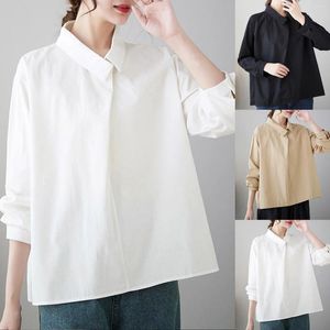 Blouses féminines T-shirt athlétique des femmes 2024 Coton printemps et automne en liberté slim simple couche de poupée garçons en détresse flanelle