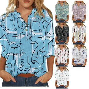 Blouses pour femmes Femmes Chemisier Coupe Ample Pull Chemise Bureau Dame Plage Vacances Shopping Haut D'été Vêtements Respirants