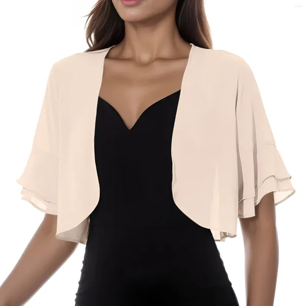 Blouses pour femmes Fonction de la mode Fashion Sell Cardigan Mesh solide Short Shirt Elegant Female Clothes Robe Cover Up Blosue