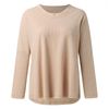 Blouses pour femmes Sweater Fashion Long Sweat Sweat-shirt en sweat l￢che en tricot en tricot en tricot