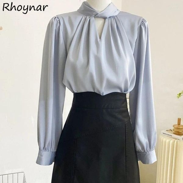 Blouses Femmes Femmes Manches Longues Temper Office Lady Vintage Français Élégant Pure Vêtements Esthétique Designer High Street Minimaliste Chic