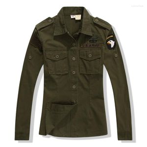 Chemisiers pour femmes Femmes Militaire Camouflage Dames Coton Armée Style Combat Tactique Chemises Fille Casual Streetwear Beaux Tops