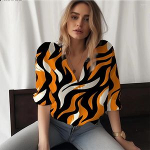 Blouses pour femmes Chemises de femmes Summer Summer Leopard Print Shirt et Button décontracté en vrac