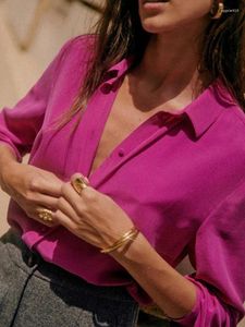 Blouses pour femmes chemises de soie à poitrine célibataire Top printemps d'été