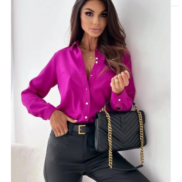 Blouses pour femmes Shirt Slim Fit Ol Top Chic Chic Bulleux de trajet élégant