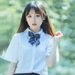 Women's Blouses Dames Summer Solid White Shirt Short Sleeve Student Class Uniform College Style Tops Japanse Koreaanse JK Rapel Blusas