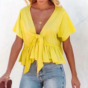 Blouses pour femmes Tops d'été T-shirt en V V