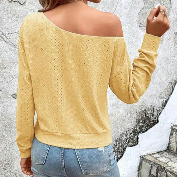 Blusas de mujer Top elegante de un solo hombro Tops suaves transpirables informales para otoño primavera