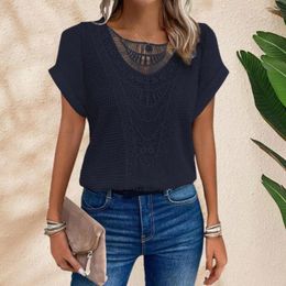 Blouses pour femmes Tops T-shold Out T-shirt T-shirt T-shirt Streetwear Pullover Top Color Color O-Leck Tee-shirt pour le printemps d'été