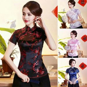 Blusas de mujeres Mujeres Vintage Top de estilo chino Elegante Elegante Cheongsam Cheongsam