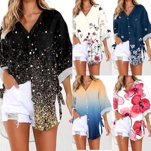 Chemisiers pour femmes Chemise boutonnée pour femmes Robe à manches longues Maillot de bain Couverture All- Chemise Femme Blusas Mode coréenne Chemises Harjauku