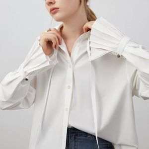 Chemisiers pour femmes chemises à boutons pour femmes col rabattu pull à boutonnage simple grande taille couleur blanche chemise à la mode hauts