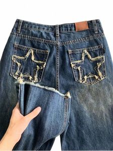 Dames Blauwe jeans met wijde pijpen Sterzak Vintage rechte broek Hoge taille Baggy Street chic Casual denim broek Dames 2022 Nieuwe T1CP #