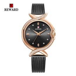 Reloj de pulsera para mujer, reloj de pulsera de lujo con diamantes de marca superior de diseñador, reloj de pulsera de oro rosa a la moda para mujer, reloj de pulsera 220D