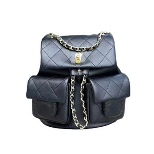 Sacs de marque pour femmes, sacs à dos en cuir véritable Caviar à trois poches, Mini grenouille avec chaîne en diamant