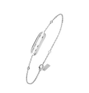 Marca de mujer Encanto de moda Serie M Joyería de lujo Pulsera clásica de plata de ley 925 Pulsera deslizante de 3 diamantes Regalo para el regalo de cumpleaños del mejor amigo