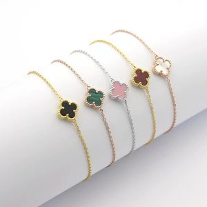 Damesmerk Mini Clover Gold Mother Beiagate Single Flower Hoge kwaliteit Designer Bracelet Gift