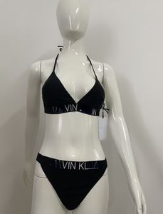 Damesbeha's sets merkbrief borduurwerk zwart sexy bikini set t-back underwear badmode strand