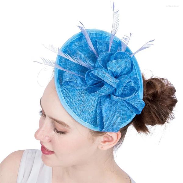 Couvre-chef Fascinator Imitation Sinamay pour femmes, couvre-chef pour occasions, chapellerie pour dames, Derby, église, accessoires pour cheveux de mariage