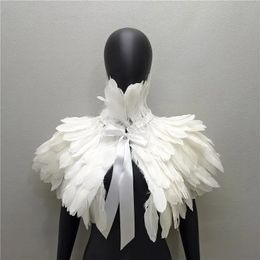 Cape pour femme Robe Cape Halloween fête de mariage châle écharpe femmes cou foulards femme style gothique Snood enfants dinde châles plume Y2k 231129