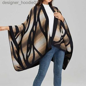 Capa de poncho para mujer Capas con patrón de cebra Chal clásico para mujer Cárdigans Cárdigans sueltos Frente abierto Elegante manta Mantones L230914