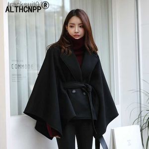 Cape Femme Femme hiver Poncho Femme noir Cape manteau S-6XL grande taille manteau Ponchos et Capes Poncho Feminino Inverno Cape Femme Ponczo L230920