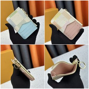 Porte-cartes pour femmes Petit portefeuille de style zipper rose clés portefeuille monnaie à fermeture éclair n40639 n40748