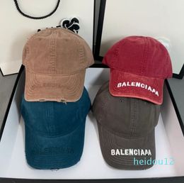 Casqueta deportiva para mujer, gorras de béisbol rasgadas de mezclilla, color sólido, letra B, sombreros para parejas al aire libre