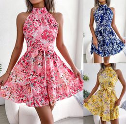 Frauen Casual Kleid 2023 Frühjahr/Sommer Neue Stil Temperament Spitze up Rüschen Rand Große Schaukel Fragmentierte Blume Kleid