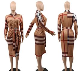 Robe décontractée pour femmes 2023 été nouvelle mode rayure cravate col montant robe doublée de longueur moyenne robes pour femmes