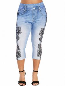 Pantalons Legging imprimés décontractés pour femmes Slim Ladies Fi Jegging Nouveau dans des vêtements de haute qualité Plus Taille XL-4XL B6fi #