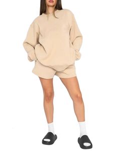 Vrouwens casual pullover sweatshirt met lange mouwen en joggerpants set - gezellig loungewear tracksuit voor herfst 240402