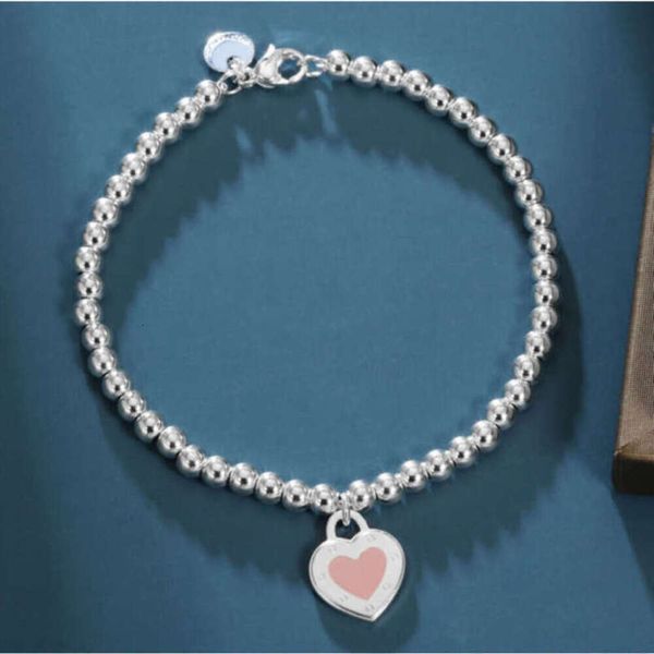 Chaînes de femmes Bracelets de luxe Bracelet Tiff Designer Love Heart Émail Pendentif Chaîne de main Femme Tiffanjewelry S925 Silver Girl Handchains Bracelet E8sz