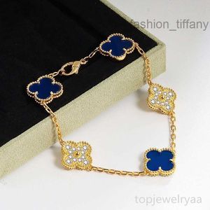 Bracelet de bracelet à quatre feuilles classiques pour femmes Bracelet Bracelet Couleur solide Diamond Deux styles 19 cm de long cadeau de vacances de long
