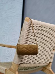 Klassieke mini-cosmeticatas voor dames met kettingdooskoffertas met verfrommelde gouden bal crossbody schoudertas van het merk.