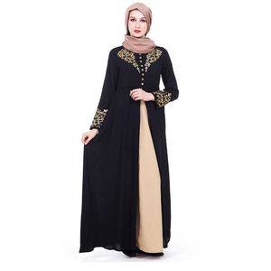 Dameskleding 2022 Moslim gewaad mode verguld bedrukt Nachtclubjurk Afslankende jurken