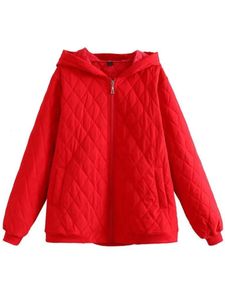 Vêtements pour femmes grande taille manteau matelassé mode d'hiver garder au chaud veste Simple Argyle vêtements d'extérieur 240131