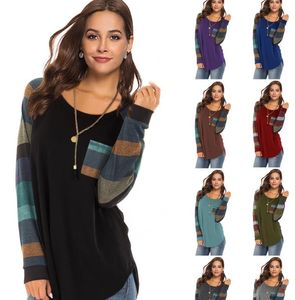 Vêtements pour femmes t-shirts hauts printemps et automne grande taille ample couleur unie chemise à manches longues livraison directe 66