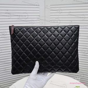 Sacs d'embrayage pour femmes Caviar Sac enveloppe de grande capacité pour femmes Tempérament en cuir authentique Banquet noir sacs à main