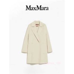 Abrigo para mujeres Caza de cachemira Diseñador de moda Coat Maxmaras 2024 Spring/Summer Nuevo Producto para mujeres Cazón de cachemira de lana de doble cara arena