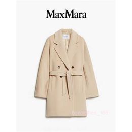 Abrigo para mujeres Caza de cachemira Diseñador de moda Maxmaras 2024 Primavera/verano Nuevo desgaste de mujer beige beige