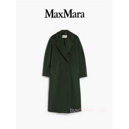 Abrigo para mujeres CAPA DE CAPA DE CAPA DE MODA MAXMARAS Cashmere de lana Madame Moss Green