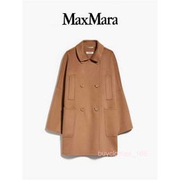 Abrigo para mujeres Catmere Coat Designer Fashion Coat Maxmaras Womens Cachemira Cazel Camel Color