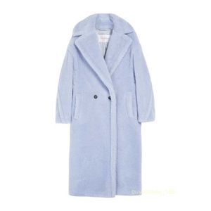 Manteau de manteau de femme en cachemire manteau de luxe max maras new femens luxe chaud ciel bleu chameau laine de chameau