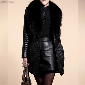 Damesjas Winter Faux Leather Fur Long Sleeve jas
